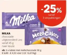 Spar MILKA aanbieding