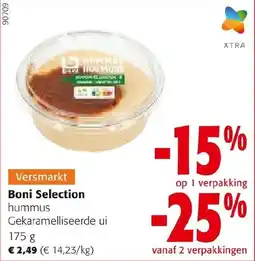 Colruyt Boni Selection hummus Gekaramelliseerde ui aanbieding