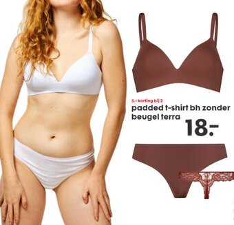 HEMA Padded t-shirt bh zonder beugel terra aanbieding