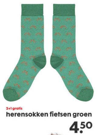HEMA Herensokken fietsen groen aanbieding