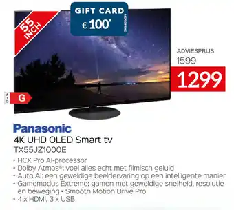 Exellent Panasonic 4K UHD OLED Smart TV aanbieding