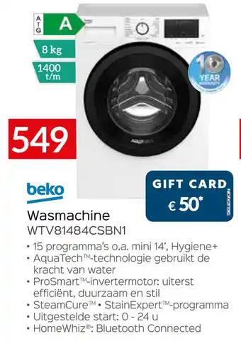 Exellent Beko Wasmachine WTV81484CSBN1 aanbieding
