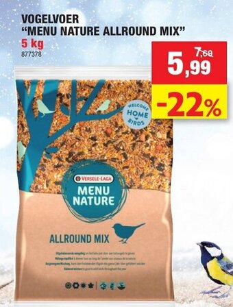 Hubo Vogelvoer Menu Nature Allround Mix 5kg aanbieding