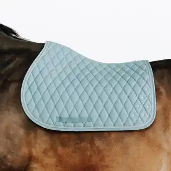 Decathlon Zadeldek voor paarden en pony's 500 strass groengrijs aanbieding