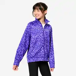 Decathlon Ademend meisjesjack luipaardmotief paars aanbieding