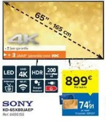 Carrefour SONY KD-65X80JAEP aanbieding