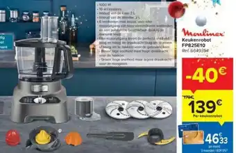 Carrefour Moulinex Keukenrobot FPB825E10 aanbieding