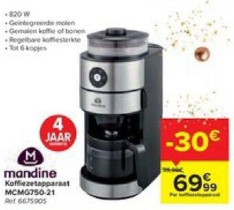 Carrefour Mandine Koffiezetapparaat aanbieding