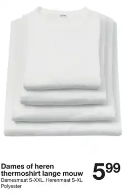 Zeeman Dames of heren thermoshirt lange mouw aanbieding