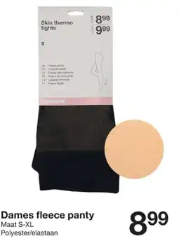 Zeeman Dames fleece panty aanbieding