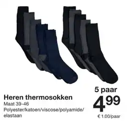Zeeman Heren thermosokken aanbieding