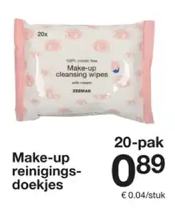 Zeeman Make-up reinigingsdoekjes aanbieding