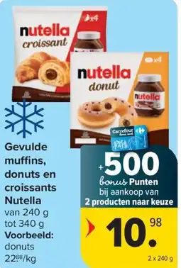 Carrefour Market Nutella Gevulde muffins, donuts en croissants aanbieding