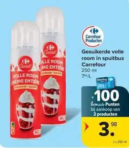 Carrefour Market Gesuikerde volle room in spuitbus Carrefour aanbieding