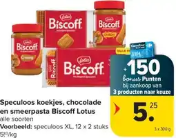 Carrefour Market Biscoff Lotus Speculoos koekjes, chocolade en smeerpasta aanbieding