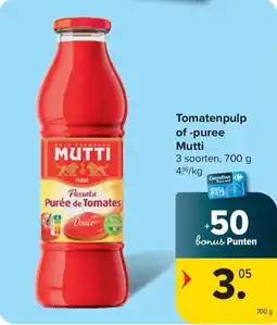 Carrefour Market Mutti Tomatenpulp of -puree aanbieding