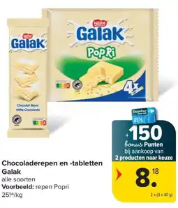 Carrefour Market Galak Chocoladerepen en -tabletten aanbieding