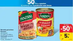 Carrefour Market Panzani Bereide gerechten aanbieding