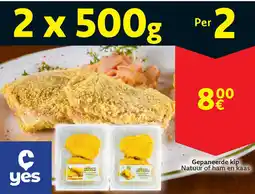 Cora Gepaneerde kip Natuur of ham en kaas aanbieding