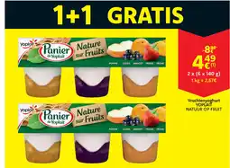 Cora Yoplait vruchtenyoghurt natuur op fruit aanbieding