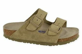 Berca Shoes Birkenstock Slipper Dames Arizona Faded Khaki Narrow Fit - Kaki aanbieding