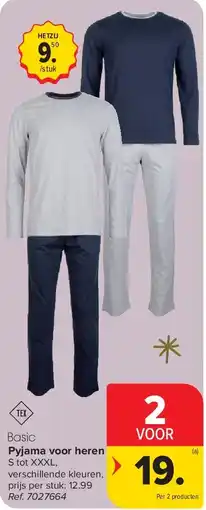 Carrefour Pyjama voor heren aanbieding