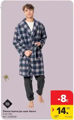 Carrefour Fleece kamerjas voor heren aanbieding