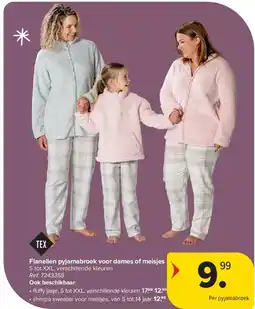 Carrefour Flanellen pyjamabroek voor dames of meisjes aanbieding
