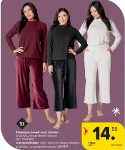 Carrefour Fluwelen broek voor dames aanbieding