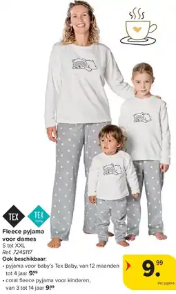Carrefour Fleece pyjama voor dames aanbieding