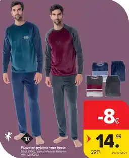 Carrefour Fluwelen pyjama voor heren aanbieding
