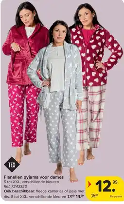 Carrefour Flanellen pyjama voor dames aanbieding