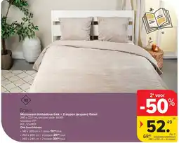 Carrefour Microvezel dekbedovertrek + 2 slopen jacquard flanel aanbieding