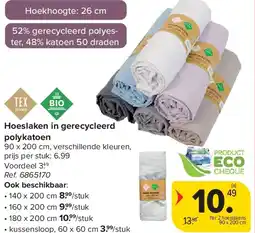 Carrefour Hoeslaken in gerecycleerd polykatoen aanbieding