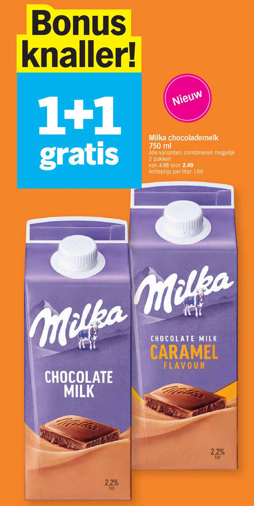chocolade melk aanbieding