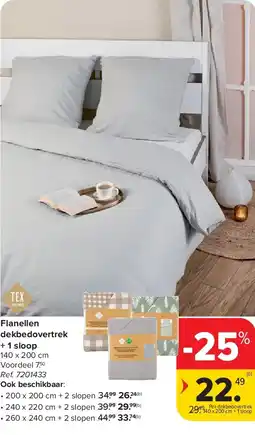 Carrefour Flanellen dekbedovertrek + 1 sloop aanbieding