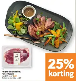 Albert Heijn AH Eendenborstfilet Per 100 gram aanbieding