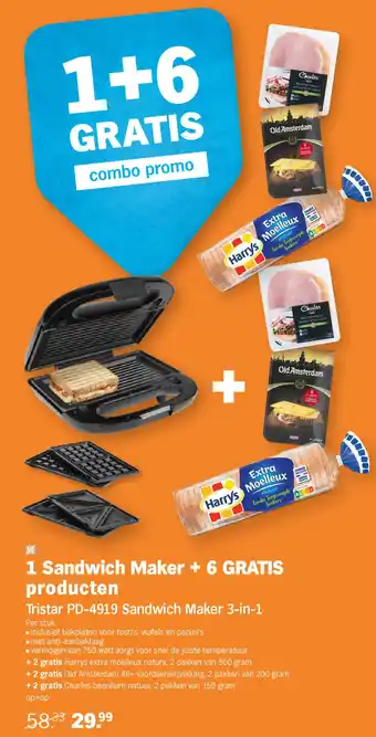 Albert Heijn 1 Sandwich Maker + 6 GRATIS producten aanbieding