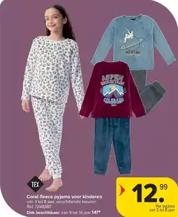 Carrefour Coral fl eece pyjama voor kinderen aanbieding