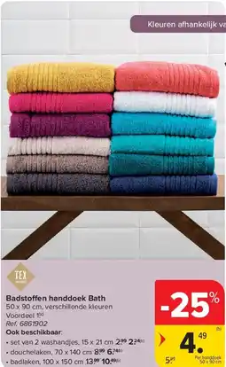 Carrefour Badstoffen handdoek Bath aanbieding