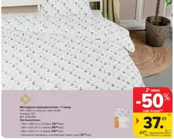 Carrefour Microplush dekbedovertrek + 1 sloop aanbieding