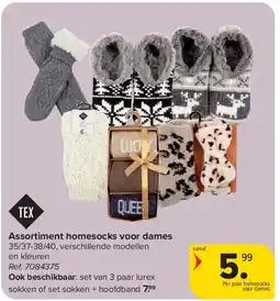 Carrefour Assortiment homesocks voor dames aanbieding