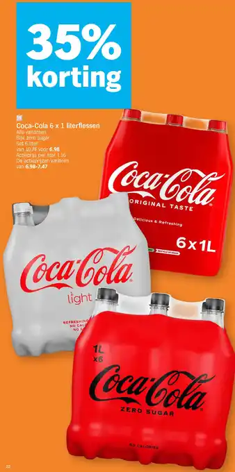 Coca-Cola 6 x 1 literflessen