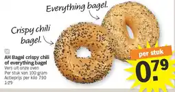 Albert Heijn AH Bagel crispy chili of everything bagel aanbieding