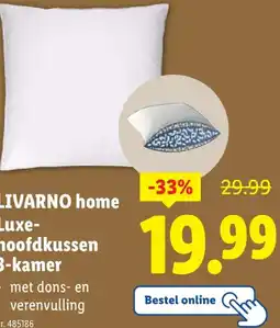 Lidl LIVARNO home Luxe- hoofdkussen 3-kamer aanbieding