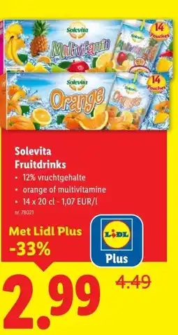 Lidl Solevita Fruitdrinks aanbieding