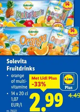 Lidl Solevita Fruitdrinks aanbieding