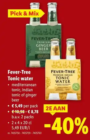 Lidl Fever-Tree Tonic water aanbieding