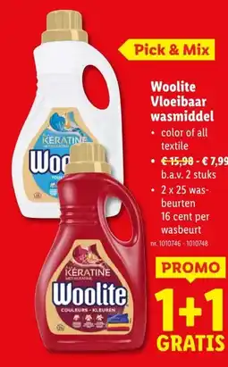 Lidl Woolite Vloeibaar wasmiddel aanbieding