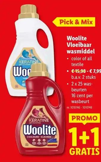 Lidl Woolite Vloeibaar wasmiddel aanbieding